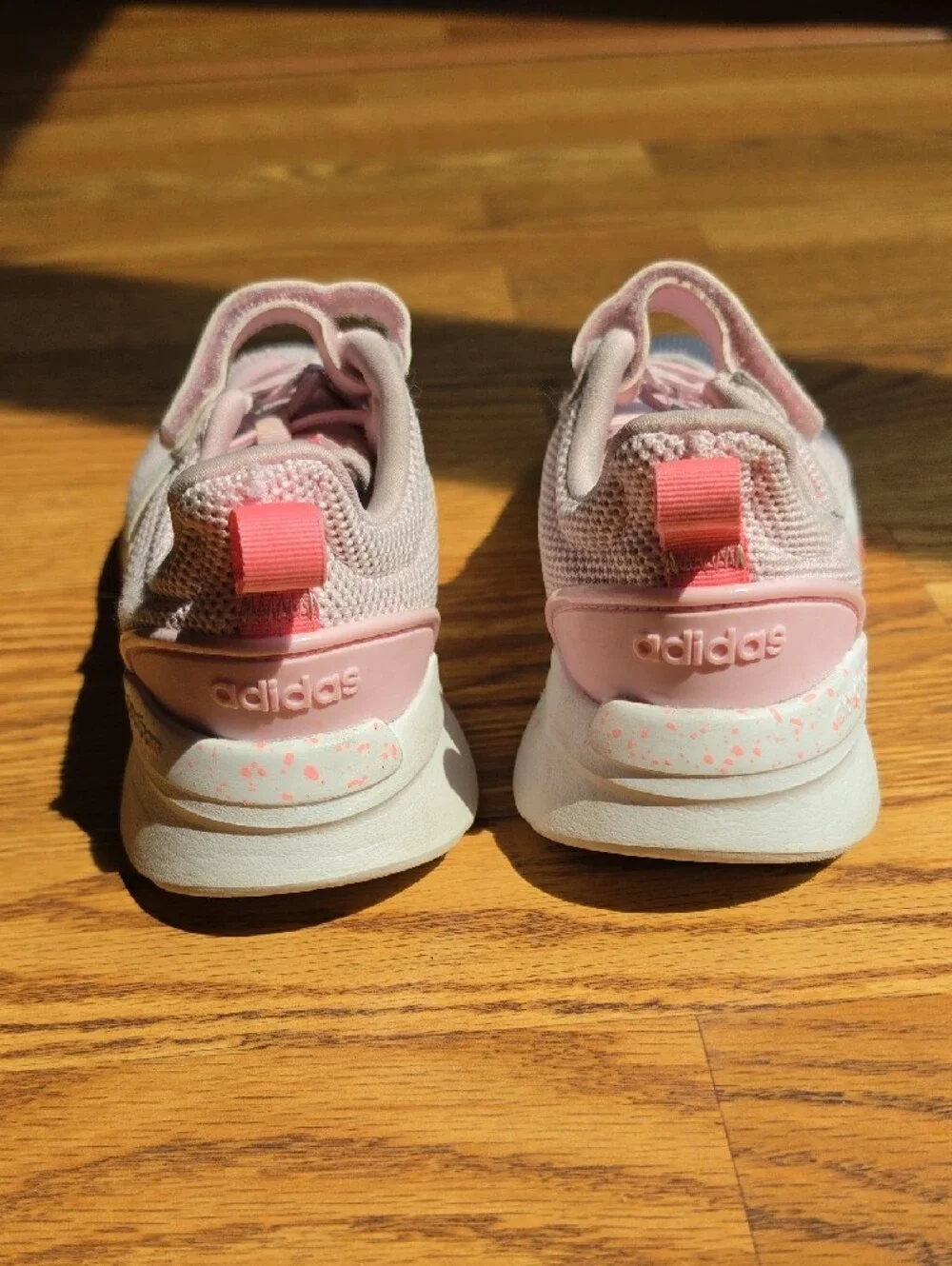 Adidas Kids Light Pink and White Slip-On Sneakers
